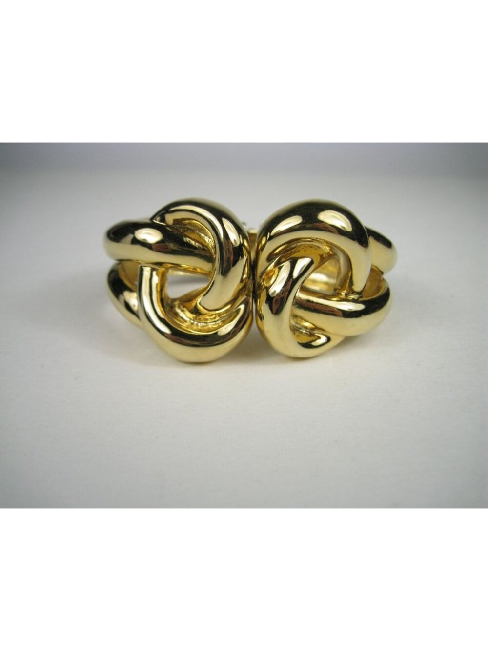 KJL Kenneth Jay Lane Vintage Twisted Knot Hinged Gold Tone Bracelet Magnetic